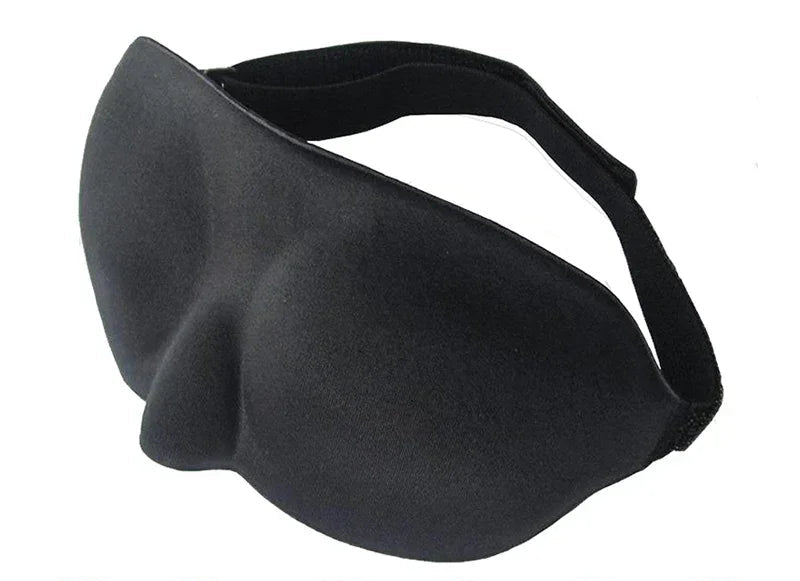 Masque de sommeil 3D contourné noir avec design ergonomique pour blackout total et confort sans pression sur les yeux