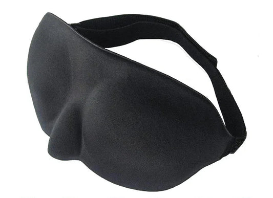 Masque de sommeil 3D contourné noir avec design ergonomique pour blackout total et confort sans pression sur les yeux