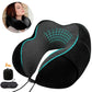 Oreiller de voyage ergonomique noir en mousse à mémoire de forme avec masque et bouchons d’oreilles